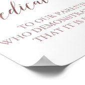 Elegant Roos Gold Calligraphy Dediction Sign Poster (Hoek)