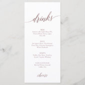 Elegant Roos Gold Calligraphy Drink Menu Kaart (Voorkant)