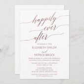 Elegant Roos Gold Calligraphy Elopement Kaart (Voorkant / Achterkant)