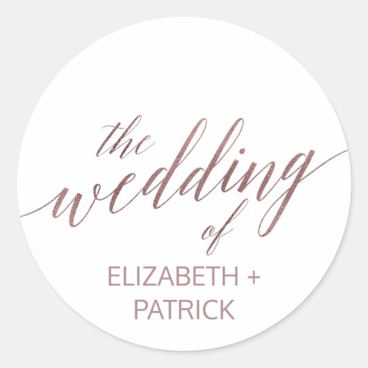 Elegant Roos Gold Calligraphy Envelope Seals Ronde Sticker (Voorkant)