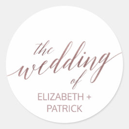 Elegant Roos Gold Calligraphy Envelope Seals Ronde Sticker