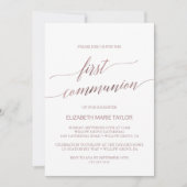 Elegant Roos Gold Calligraphy First Community Kaart (Voorkant)