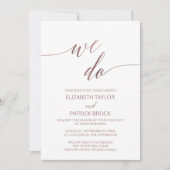 Elegant Roos Gold Calligraphy Floral we do Wedding Kaart (Voorkant)