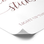 Elegant Roos Gold Calligraphy Glow Sticks Sign Poster (Hoek)
