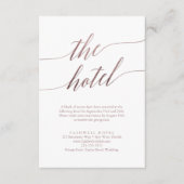 Elegant Roos Gold Calligraphy Hotel Enclosure Kaar Informatiekaartje (Voorkant)