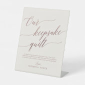 Elegant Roos Gold Calligraphy Ivory Keepomwille Qu Reclamebord Met Voetstuk (Voorkant)