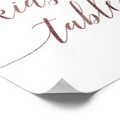 Elegant Roos Gold Calligraphy Kinder Table Sign Poster (Hoek)