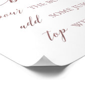 Elegant Roos Gold Calligraphy Mimosa Bar Sign. Poster (Hoek)