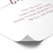 Elegant Roos Gold Calligraphy Open Bar Sign. Poster (Hoek)