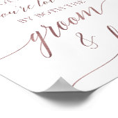 Elegant Roos Gold Calligraphy Pick A Seat Sign Poster (Hoek)