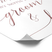 Elegant Roos Gold Calligraphy Pick A Seat Sign Poster (Hoek)