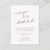 Elegant Roos Gold Calligraphy Recipe Kaart Insert (Voorkant)