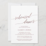 Elegant Roos Gold Calligraphy Rehearsal Dinner Kaart<br><div class="desc">Deze elegante roos goudkalligrafie-repetitie voor het diner is perfect voor een herfst-evenement. Het lichtroze ontwerp is voorzien van een minimalistische kaart met romantische en grillige faux roos gouden folie. Opmerking: dit ontwerp biedt geen echte roos Gold folie. Het is een afbeelding van hoge kwaliteit gemaakt om eruit te zien als...</div>