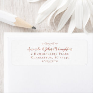 Elegant Roos Gold Calligraphy Return Address Chic Etiket