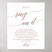 Elegant Roos Gold Calligraphy Ring Game Sign Poster (Voorkant)