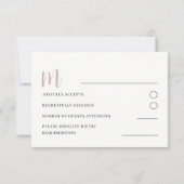 Elegant Roos Gold Calligraphy RSVP Wedding (Achterkant)