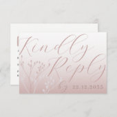 Elegant Roos Gold Calligraphy RSVP Wedding (Voorkant / Achterkant)