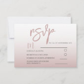 Elegant Roos Gold Calligraphy RSVP Wedding (Voorkant)