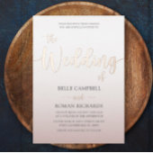 Elegant Roos Gold Calligraphy Script Weddenschap Folie Uitnodiging