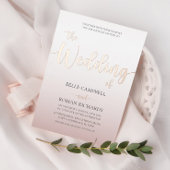 Elegant Roos Gold Calligraphy Script Weddenschap Folie Uitnodiging