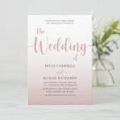 Elegant Roos Gold Calligraphy Script Weddenschap Kaart (Staand voorkant)