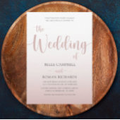 Elegant Roos Gold Calligraphy Script Weddenschap Kaart