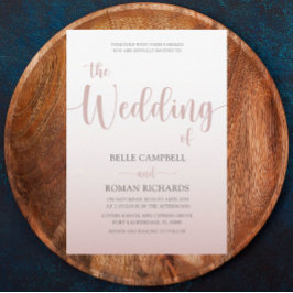 Elegant Roos Gold Calligraphy Script Weddenschap Kaart