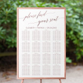 Elegant Roos Gold Calligraphy Seating Chart Poster