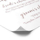 Elegant Roos Gold Calligraphy Signature Drinken Poster (Hoek)