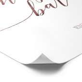 Elegant Roos Gold Calligraphy Snoep Bar Sign. Poster (Hoek)