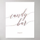 Elegant Roos Gold Calligraphy Snoep Bar Sign. Poster (Voorkant)