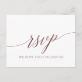 Elegant Roos Gold Calligraphy Song Request RSVP Uitnodiging Briefkaart (Voorkant)