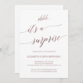 Elegant Roos Gold Calligraphy Surprise Kaart (Voorkant / Achterkant)