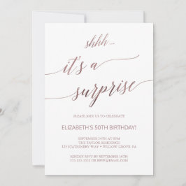 Elegant Roos Gold Calligraphy Surprise Kaart