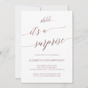 Elegant Roos Gold Calligraphy Surprise Kaart