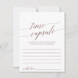 Elegant Roos Gold Calligraphy Time Capsule Kaarten