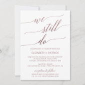 Elegant Roos Gold Calligraphy Vow Renewal Kaart (Voorkant)