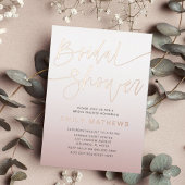 Elegant Roos Gold Calligraphy Vrijgezellenfeest Folie Uitnodiging