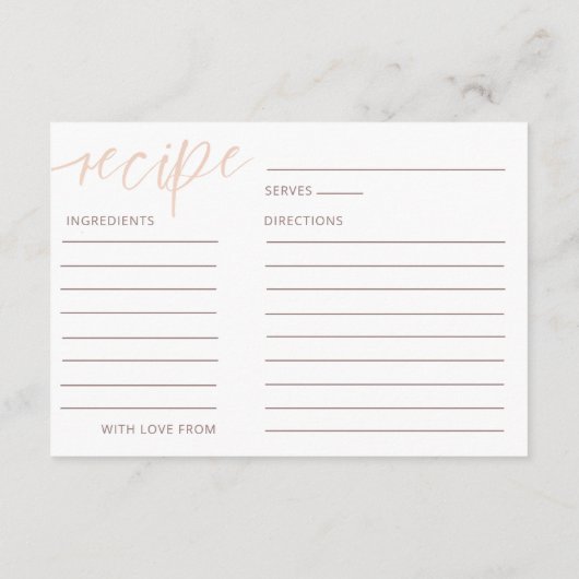 Elegant Roos Gold Calligraphy Vrijgezellenfeest Informatiekaartje (Achterkant)