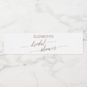 Elegant Roos Gold Calligraphy Vrijgezellenfeest Waterfles Etiket (Enkel label)