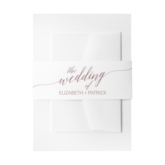 Elegant Roos Gold Calligraphy Weddenschap Belly Ba Uitnodigingen Wikkel (Voorkant Voorbeeld)