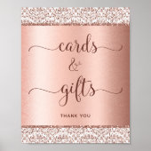 Elegant Roos Gold Calligraphy Weddenschappen Gifts Poster (Voorkant)