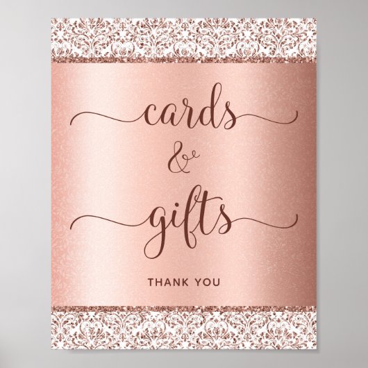 Elegant Roos Gold Calligraphy Weddenschappen Gifts Poster (Voorkant)