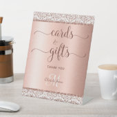Elegant Roos Gold Calligraphy Weddenschappen Gifts Reclamebord Met Voetstuk (Insitu)