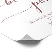 Elegant Roos Gold Calligraphy Wedding Beer Pong Poster (Hoek)