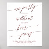 Elegant Roos Gold Calligraphy Wedding Beer Pong Poster (Voorkant)