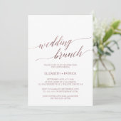 Elegant Roos Gold Calligraphy Wedding Brunch Kaart (Staand voorkant)