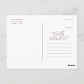 Elegant Roos Gold Calligraphy Wedding Invitation Briefkaart (Achterkant)