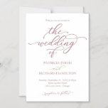 Elegant Roos Gold Calligraphy Wedding Invitation Magnetische Uitnodiging<br><div class="desc">Elegant Roos Gold Calligraphy Wedding Invitation</div>