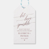 Elegant Roos Gold Calligraphy Wedding Sparkler Lab Cadeaulabel (Voorkant)